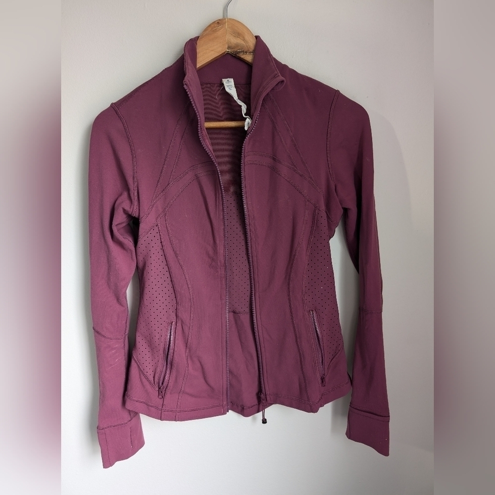 Lululemon Define Jacket (Exhale) Red Grape Mesh Vent Sz 6 - Picture 2 of 5